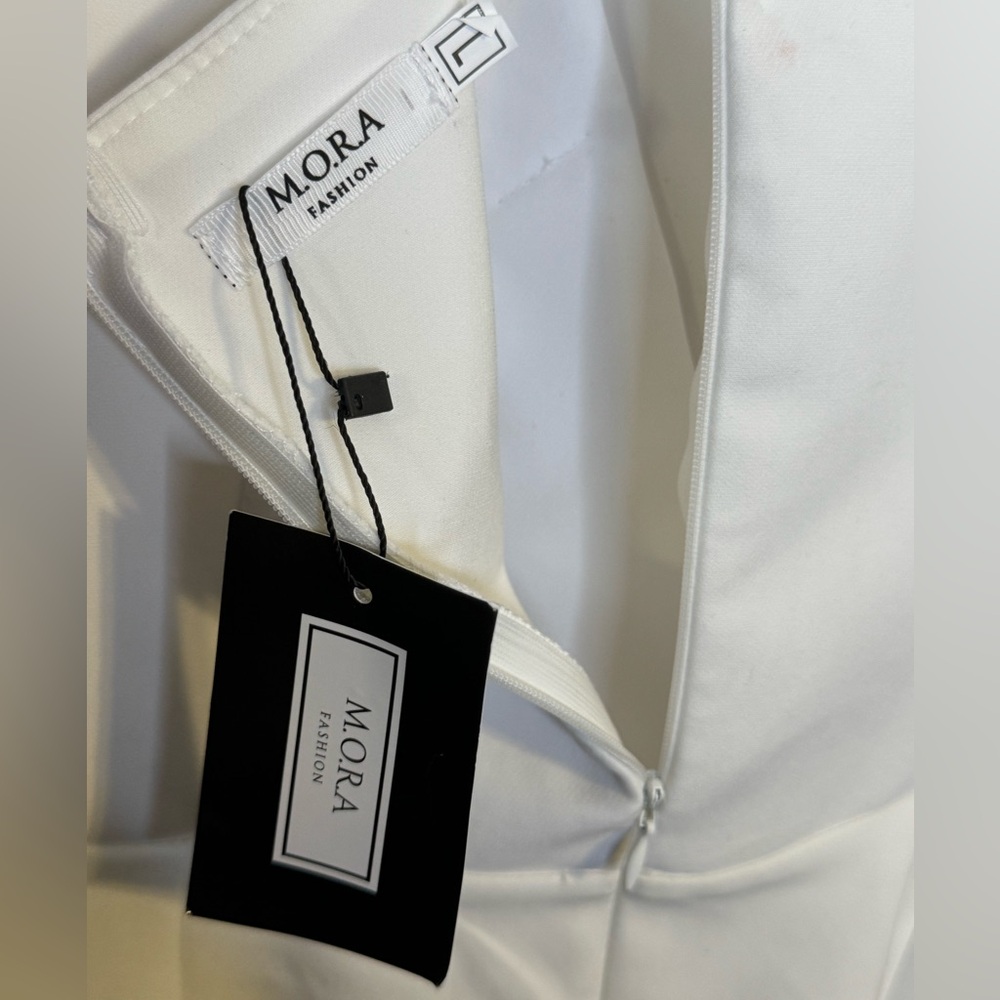 NWT Women’s Mora Fashion Formal White Jumpsuit size Large - Picture 10 of 14